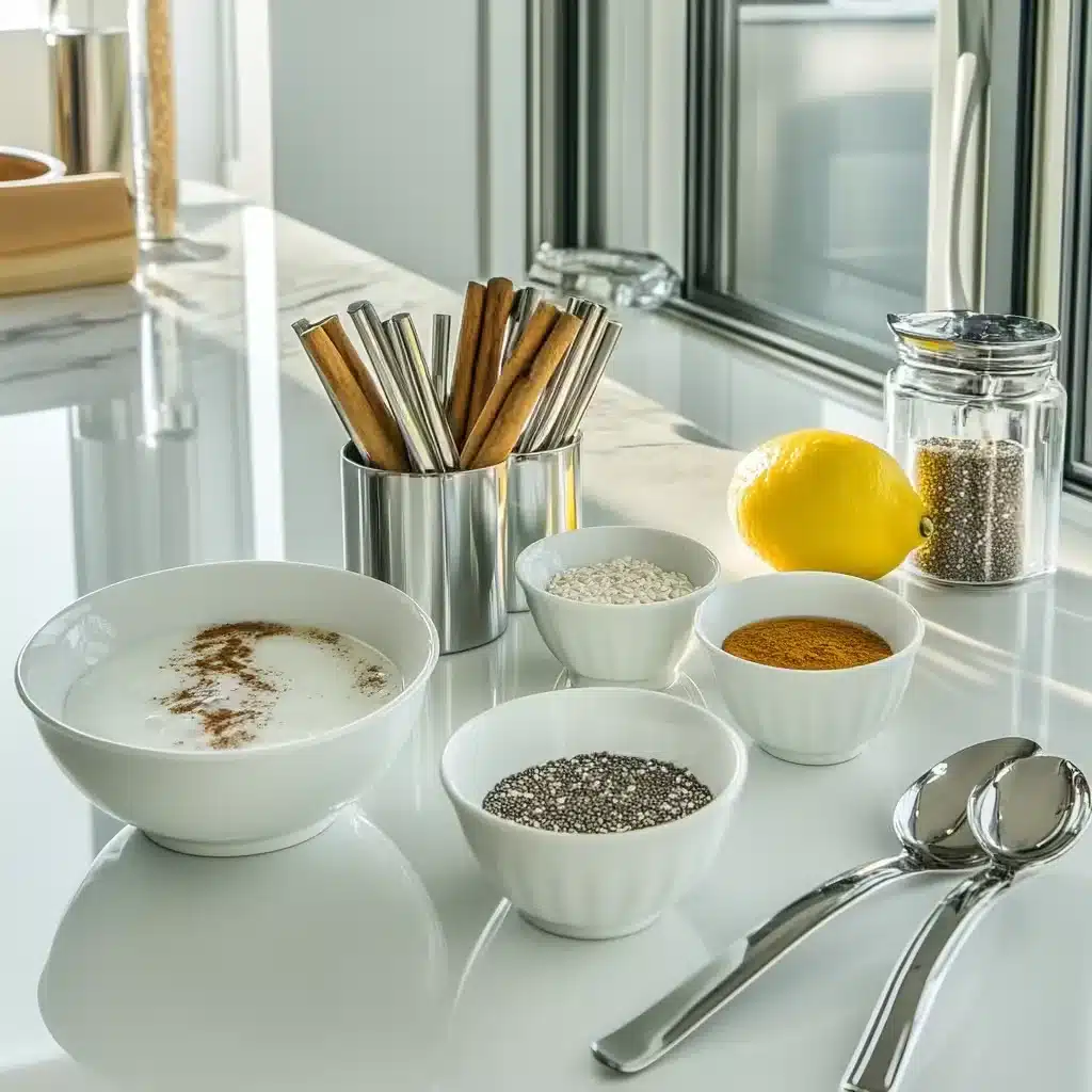 ingredients for cinnamon overnight oats with yogurt
