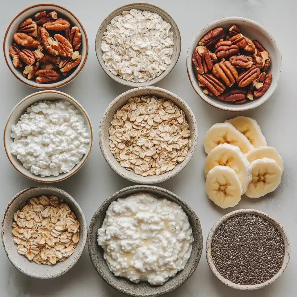 Cottage Cheese Banana Bread Overnight Oats ingredients