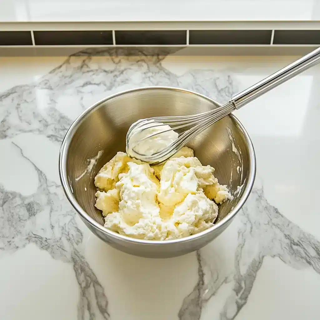 Mixing banana and cottage cheese for overnight oats