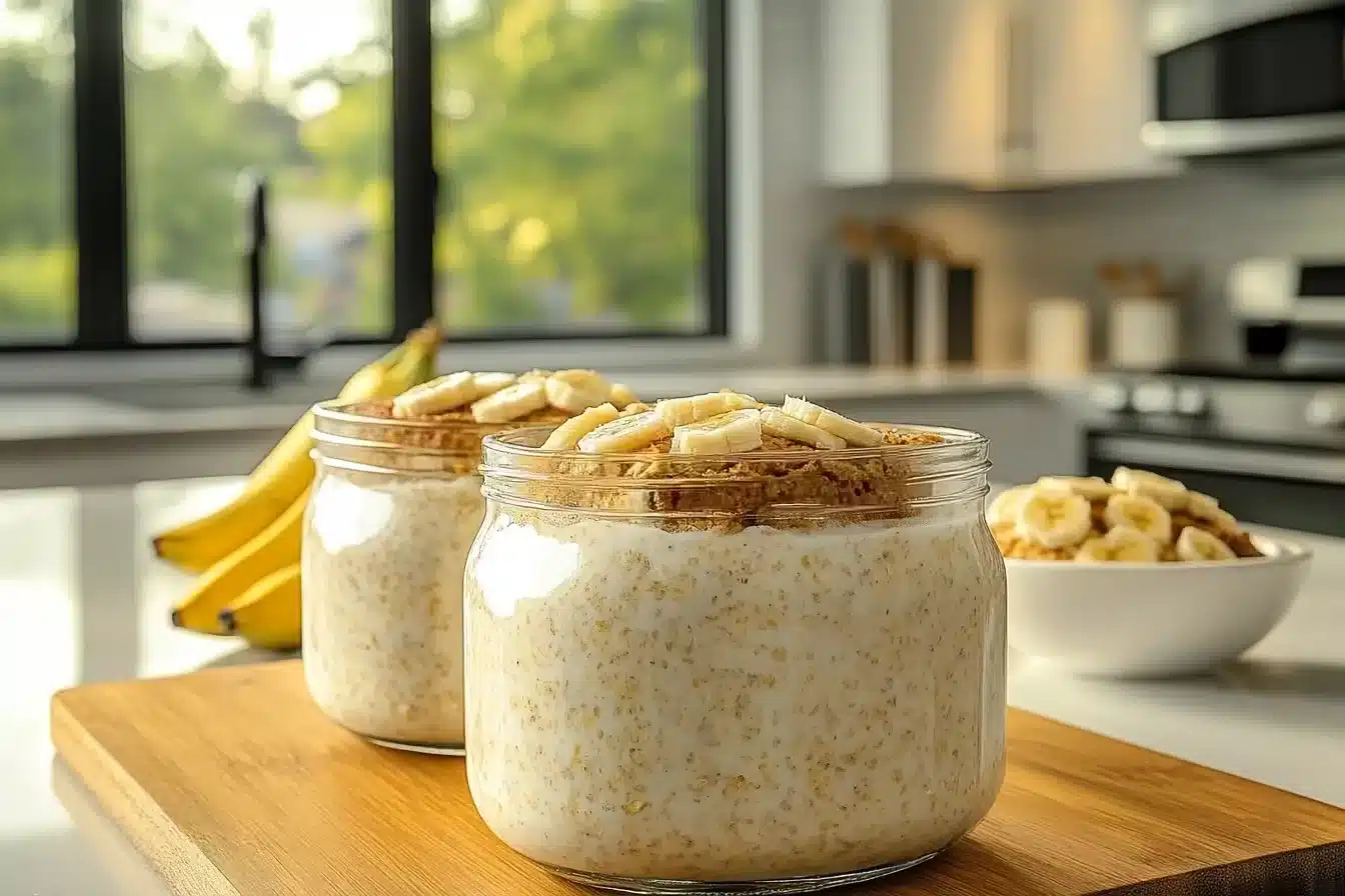 Cottage Cheese Banana Bread Overnight Oats – Creamy & High Protein