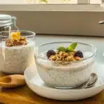Gut-friendly overnight oats breakfast jar