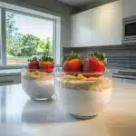 Served High-Protein Strawberry & Peanut Butter Overnight Oats