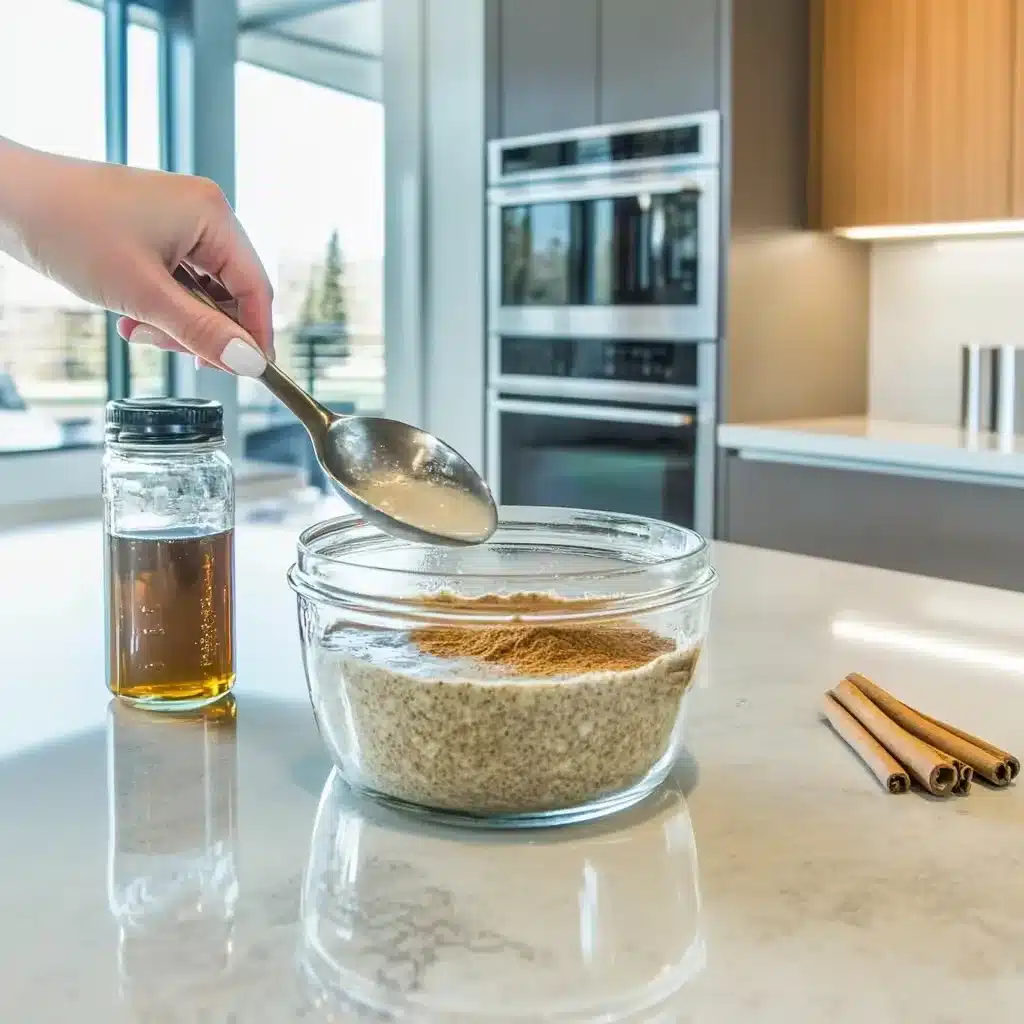 Maple and brown sugar overnight oats with toppings