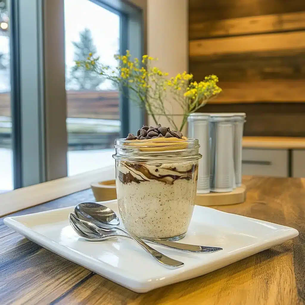 Chocolate protein overnight oats with toppings