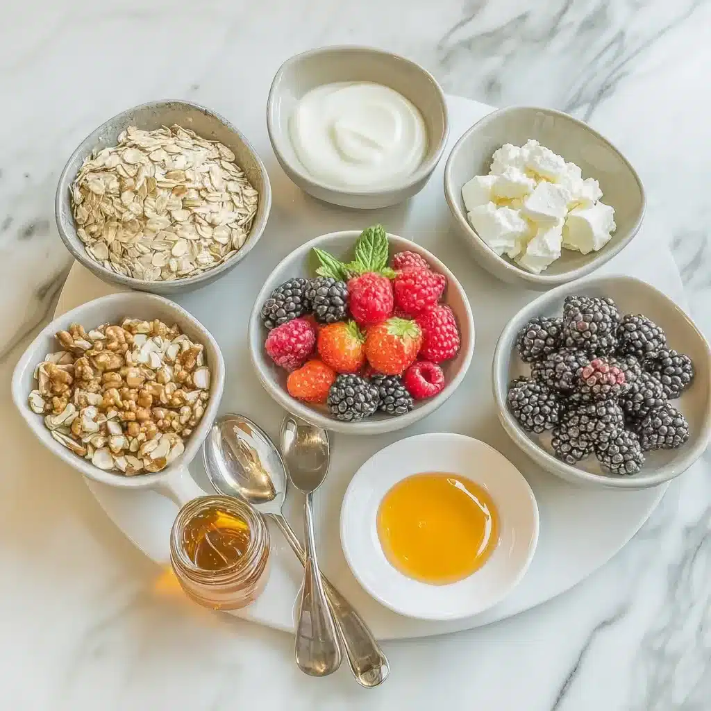 ingredients for whipped cottage cheese overnight oats