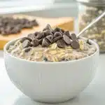 Chocolate chip overnight oats protein breakfast jar