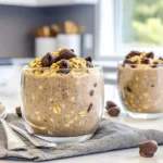mixing high protein cookie dough overnight oats