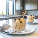 served high protein overnight oats in jar