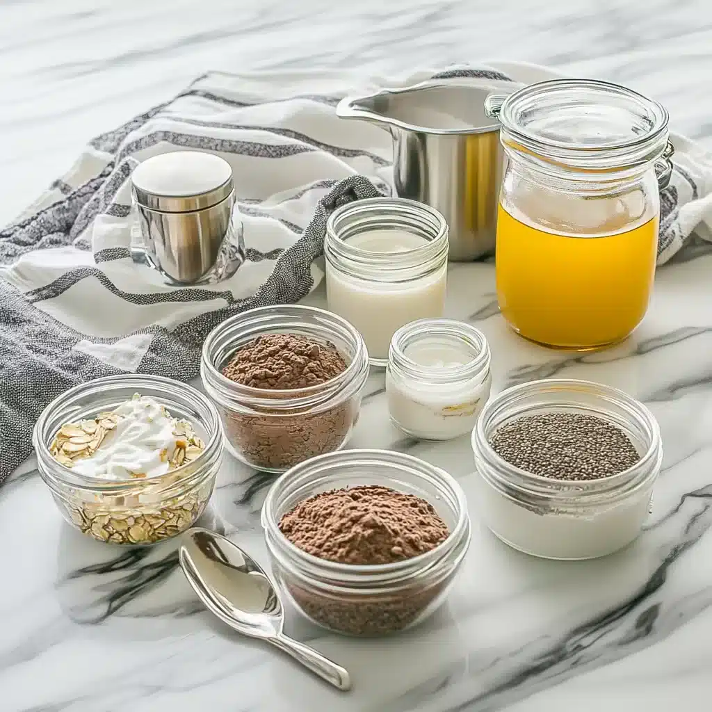 Ingredients for mush chocolate overnight oats recipe