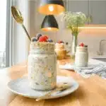 Served jar of overnight oats for diabetics