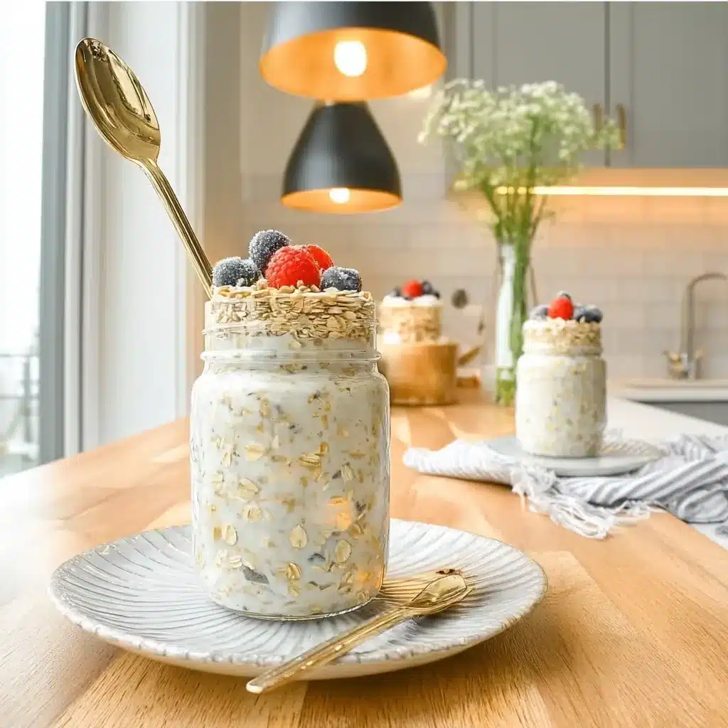 Served jar of overnight oats for diabetics