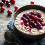 sour cherry overnight oats warm breakfast bowl