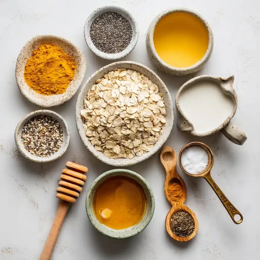 Ingredients for Golden Milk Overnight Oats