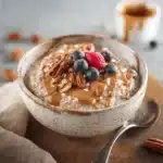 Keto overnight no-oats with hemp hearts in a jar