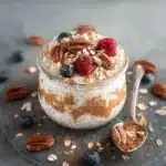 Serving keto overnight no-oats with hemp hearts