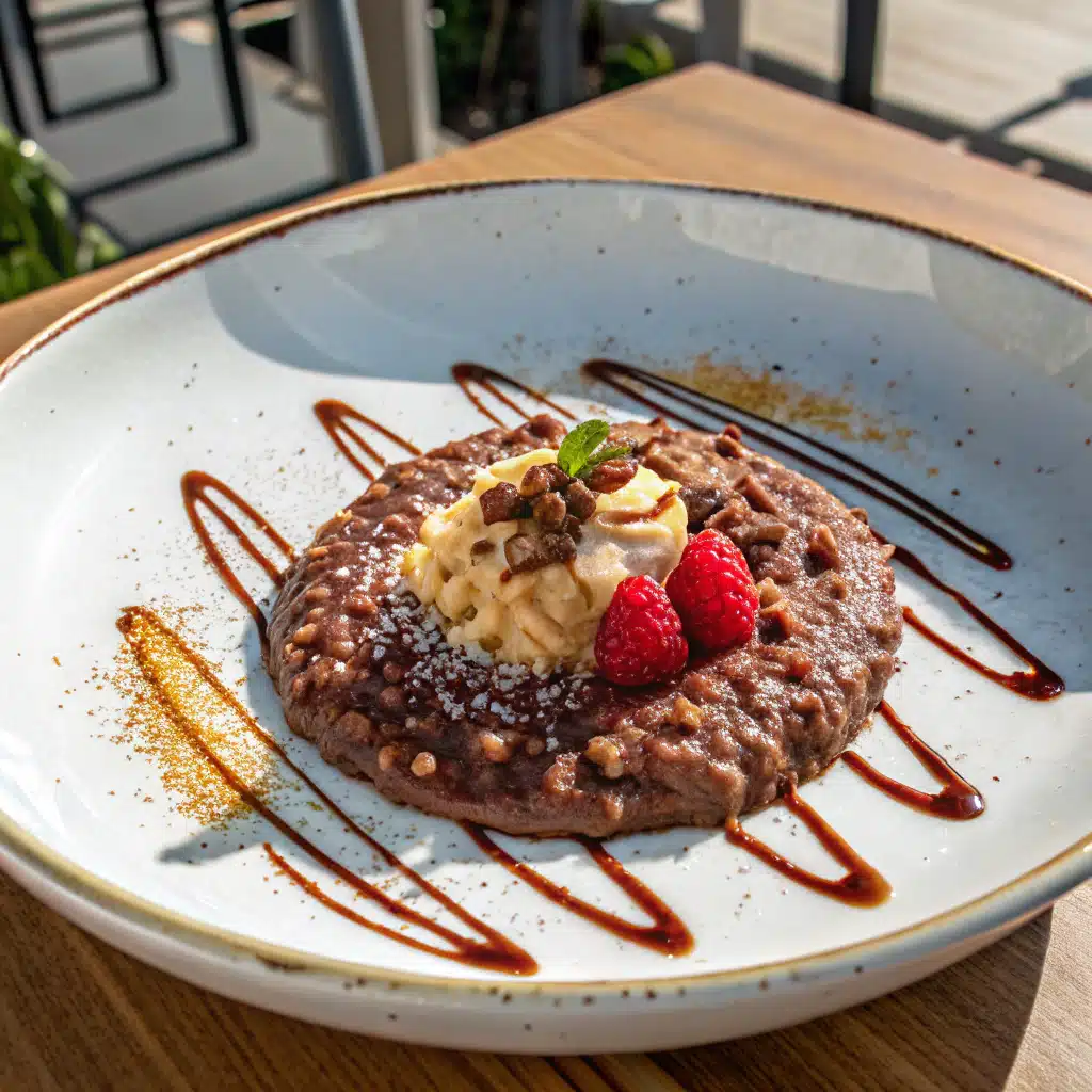 Tiramisu overnight oats served with toppings