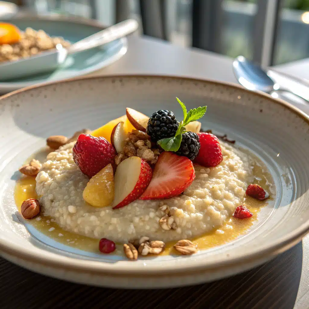 Recipe card for overnight oats with yogurt