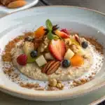 Witch’s Brew Overnight Oats served with magical toppings