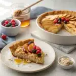 apple pie overnight oats in jar with cinnamon and apples