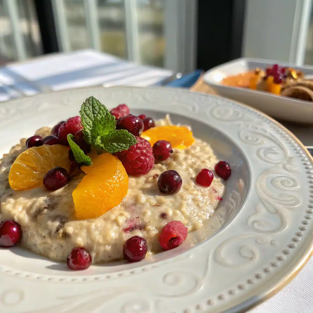 Cranberry orange overnight oats served in a glass jar