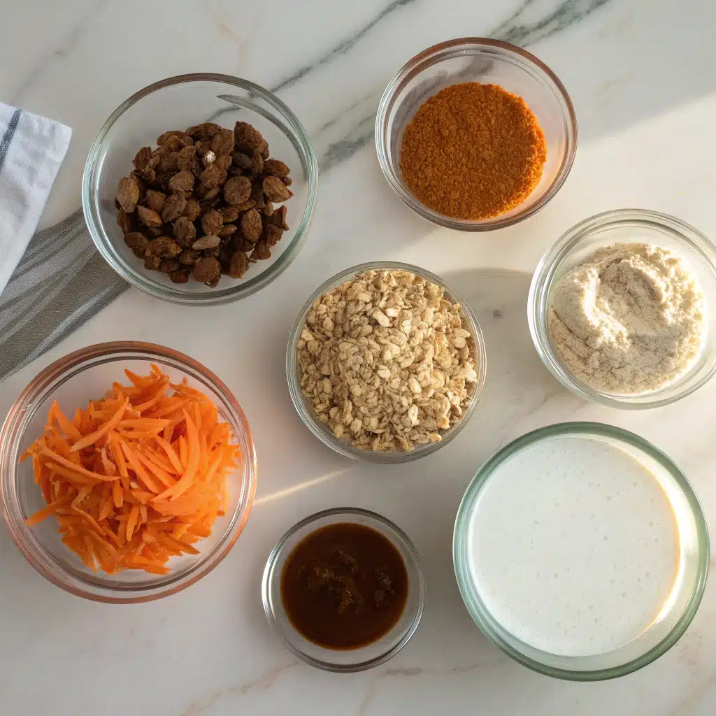 Ingredients for carrot cake overnight oats recipe