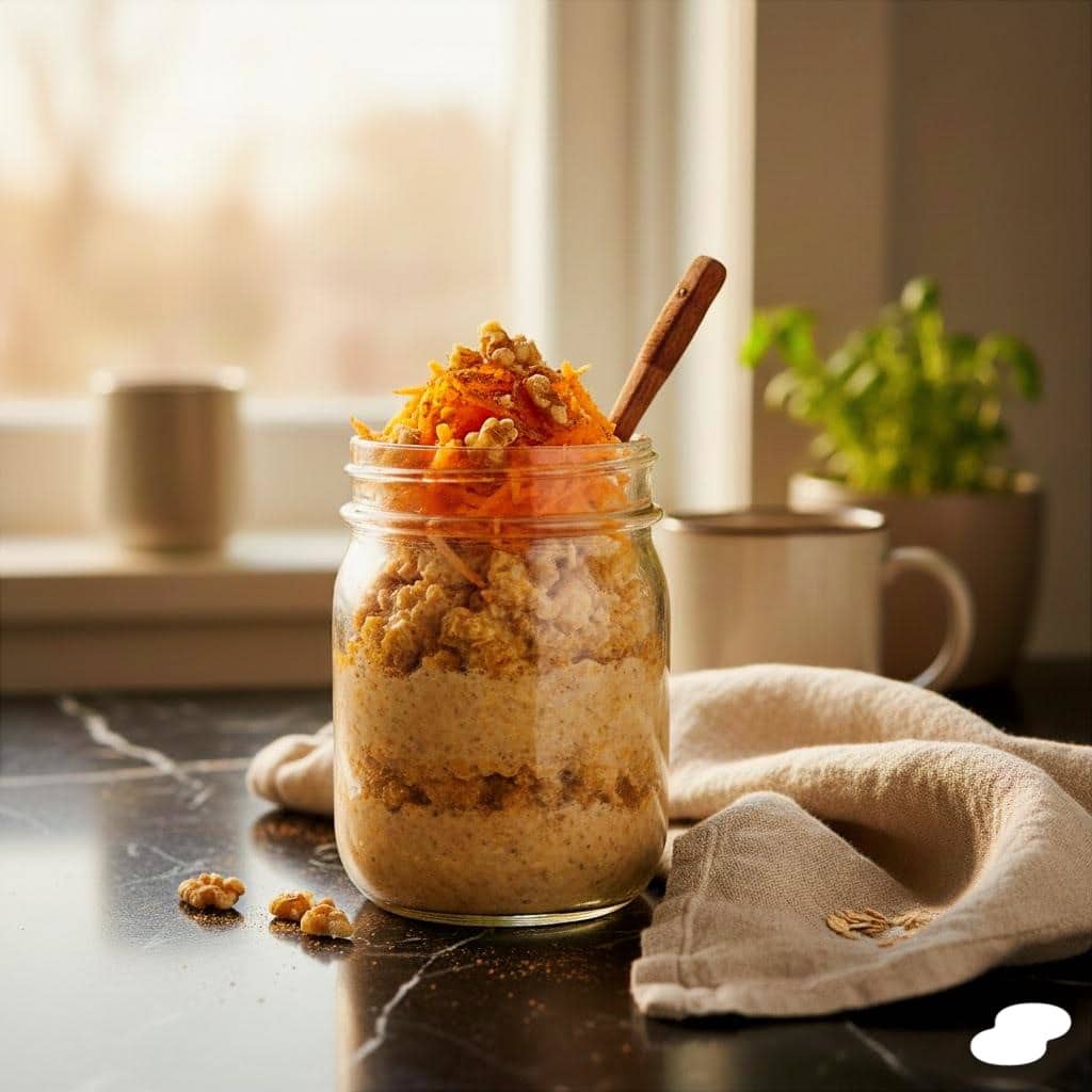 Healthy Carrot Cake Overnight Oats Recipe (High Protein & Creamy)
