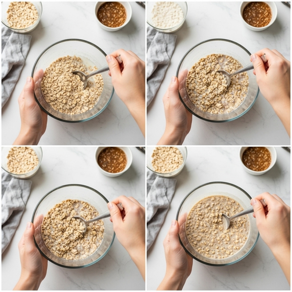 step-by-step collage showing how to make low carb overnight oats