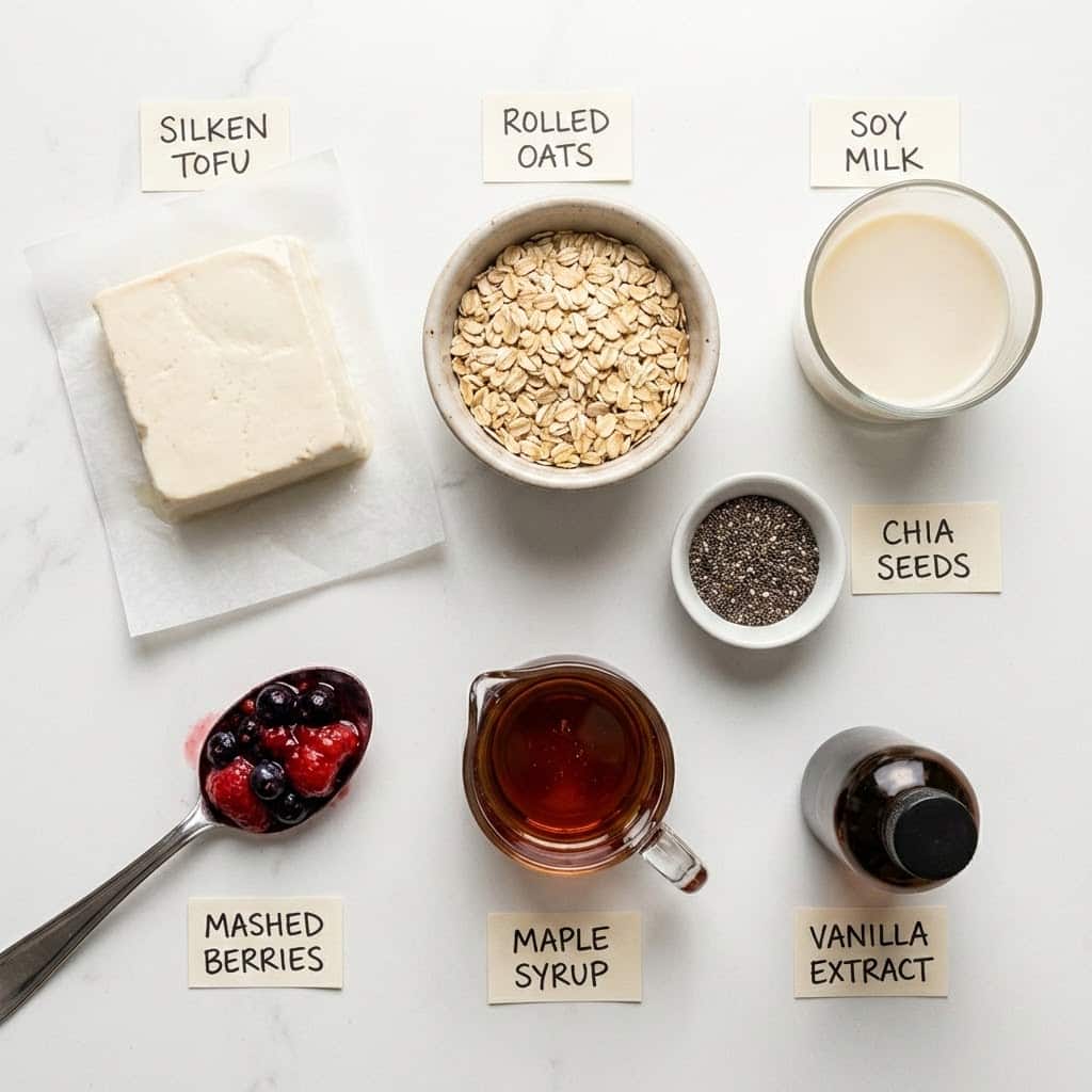 Ingredients for silken tofu overnight oats