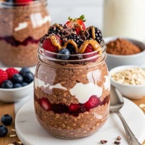 Berry Chocolate Protein Overnight Oats – A Delicious, High-Protein Breakfast You’ll Love