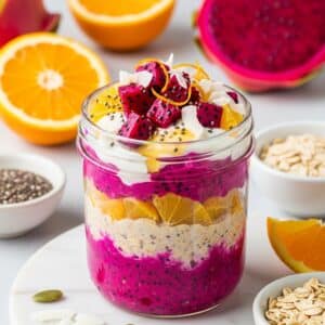 Dragon Fruit & Citrus Overnight Oats, Bright & Refreshing Breakfast