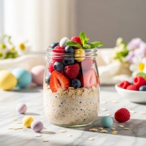 Easter Pastel Berry Overnight Oats Recipe for a Healthy Breakfast