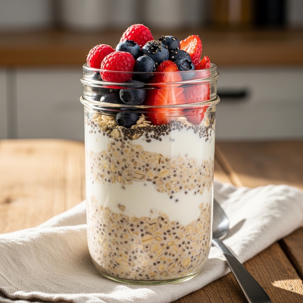 High protein overnight oats without protein powder