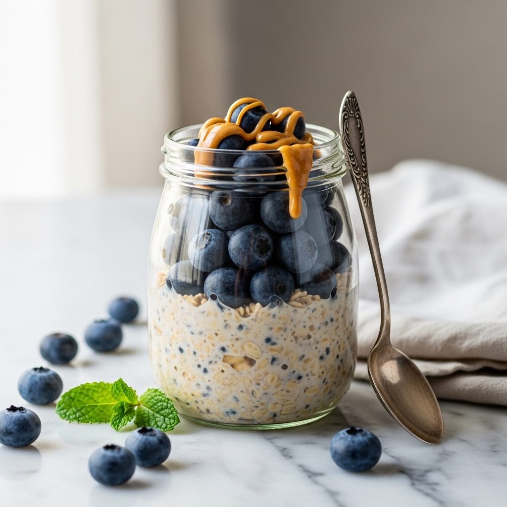 Peanut Butter Blueberry Overnight Oats