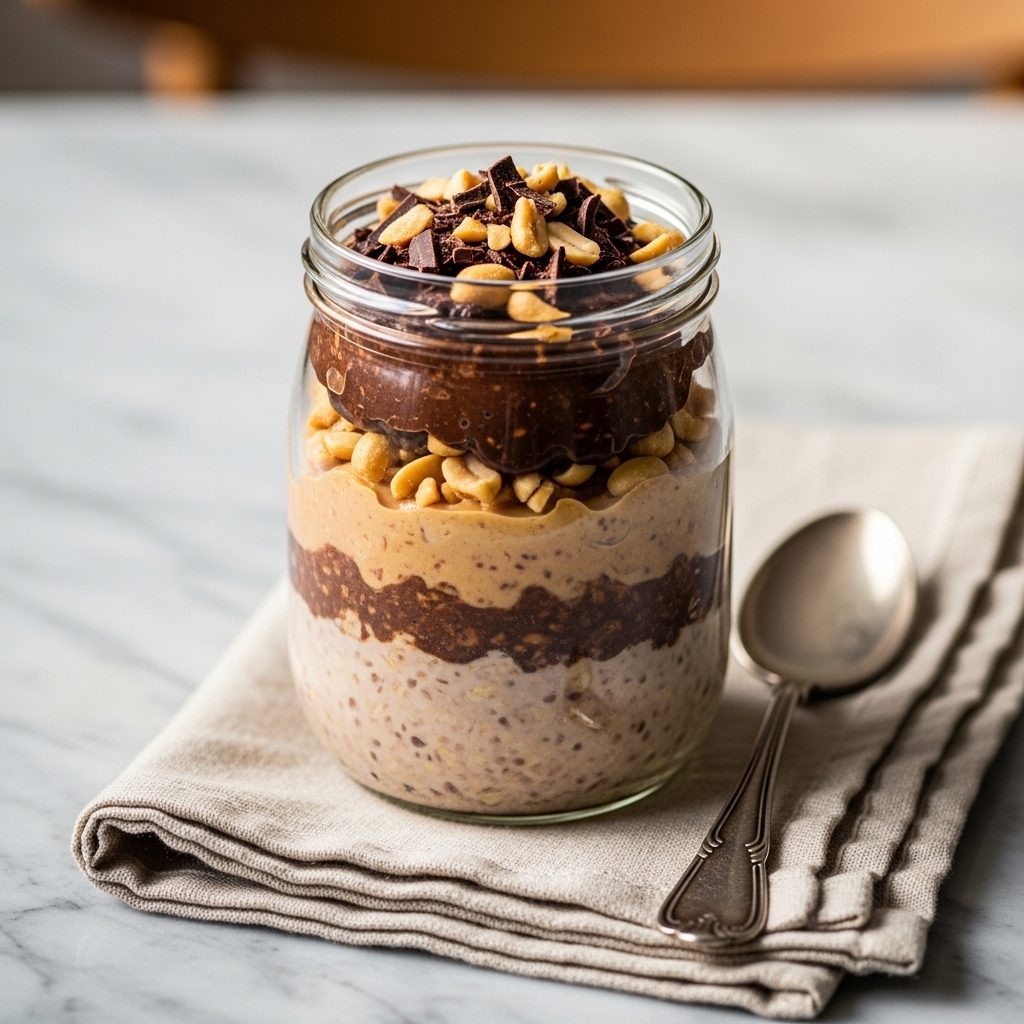 Chocolate Peanut Butter Overnight Oats