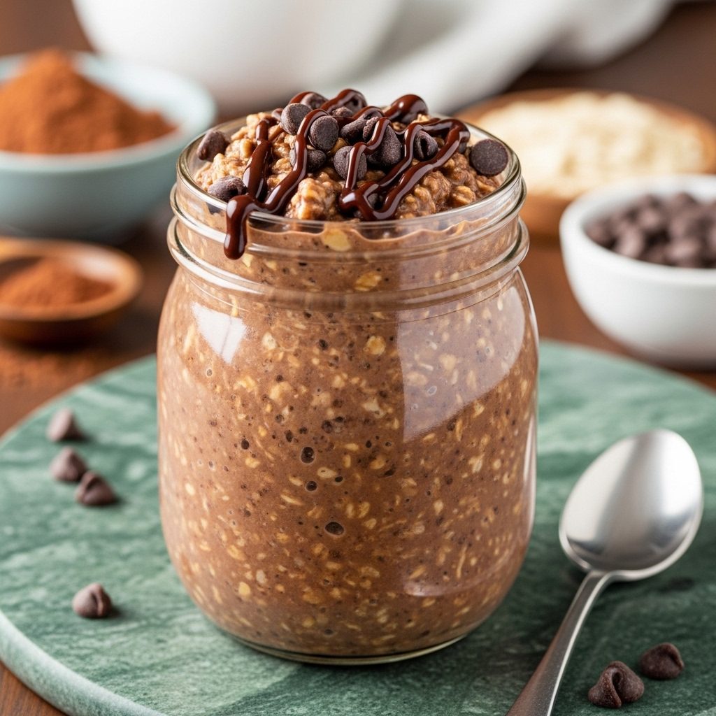 Blended Brownie Batter Overnight Oats
