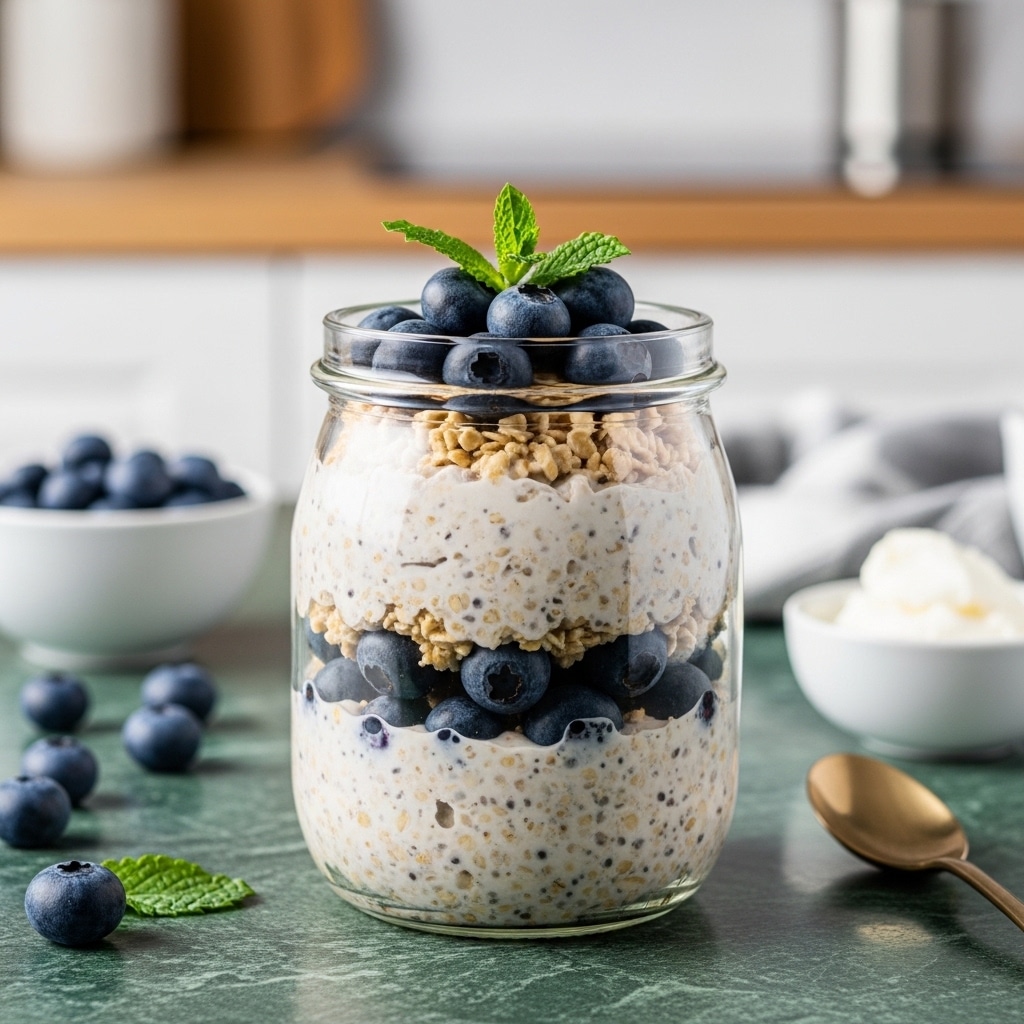 blueberry cheesecake overnight oats