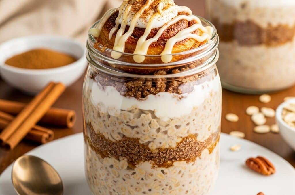 Cinnamon Roll Overnight Oats Recipe (Easy & Creamy)