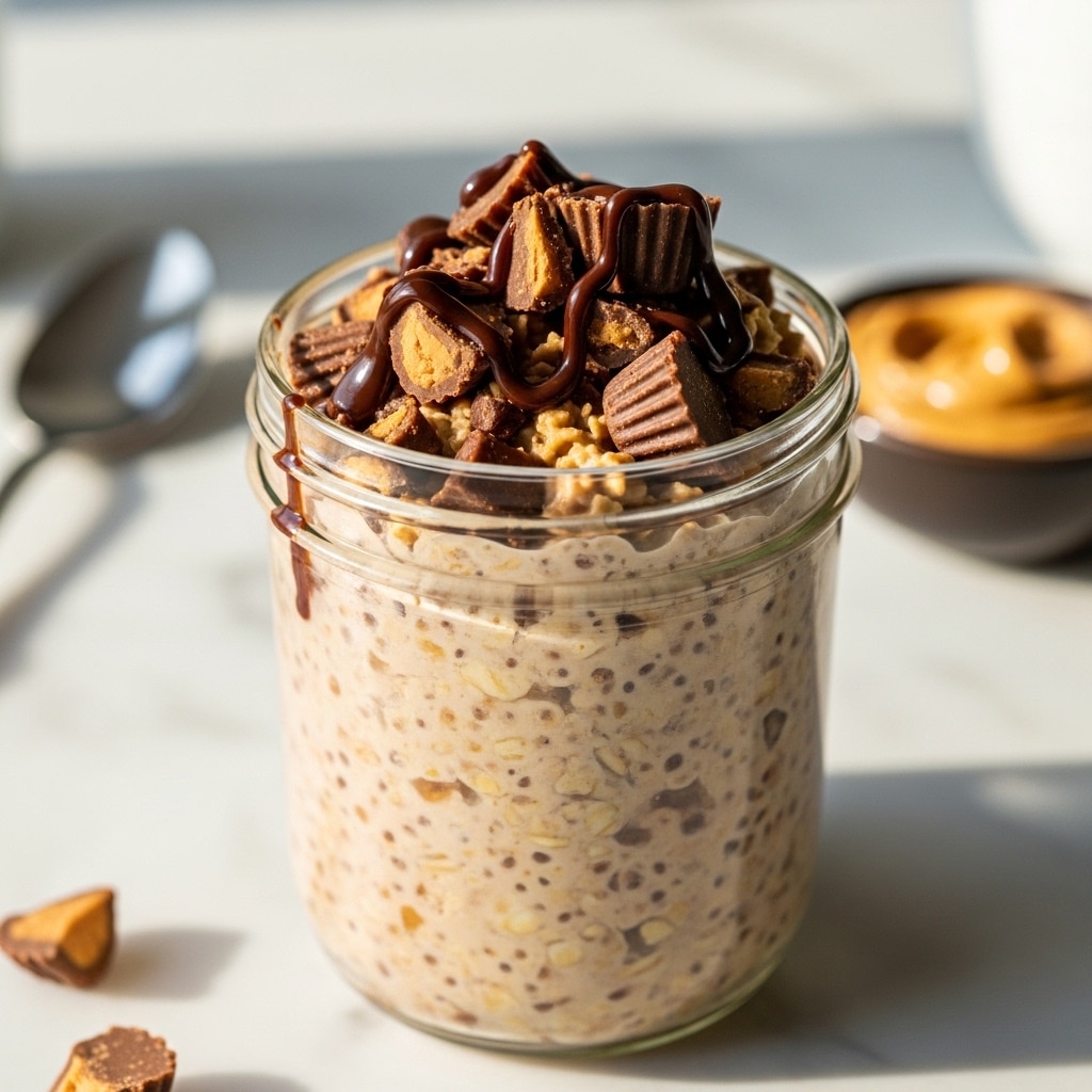 Peanut Butter Chocolate Overnight Oats (Reese’s Vibes!)
