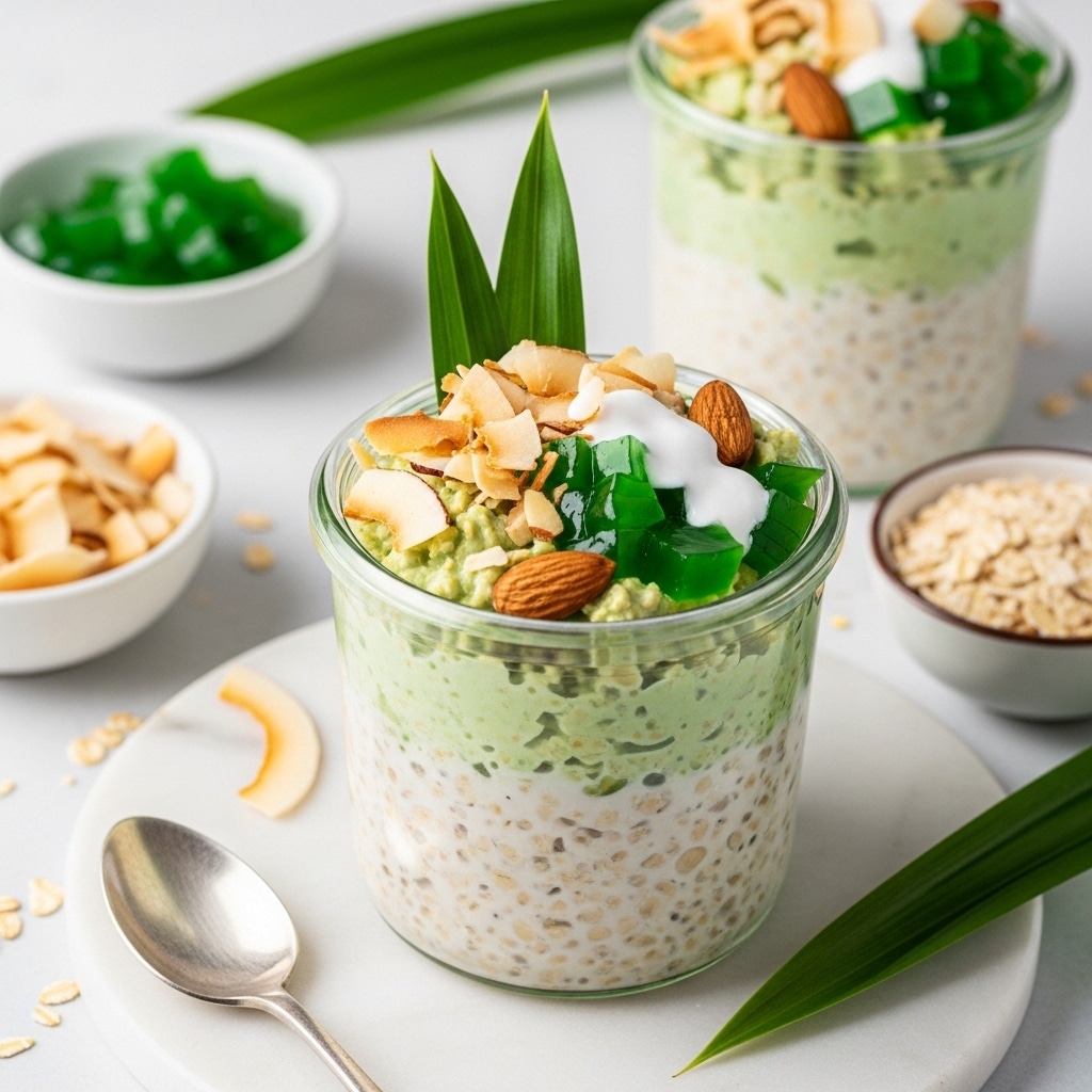 Coconut Pandan Overnight Oats Recipe