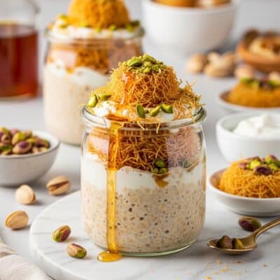Dubai Knafeh Overnight Oats Recipe