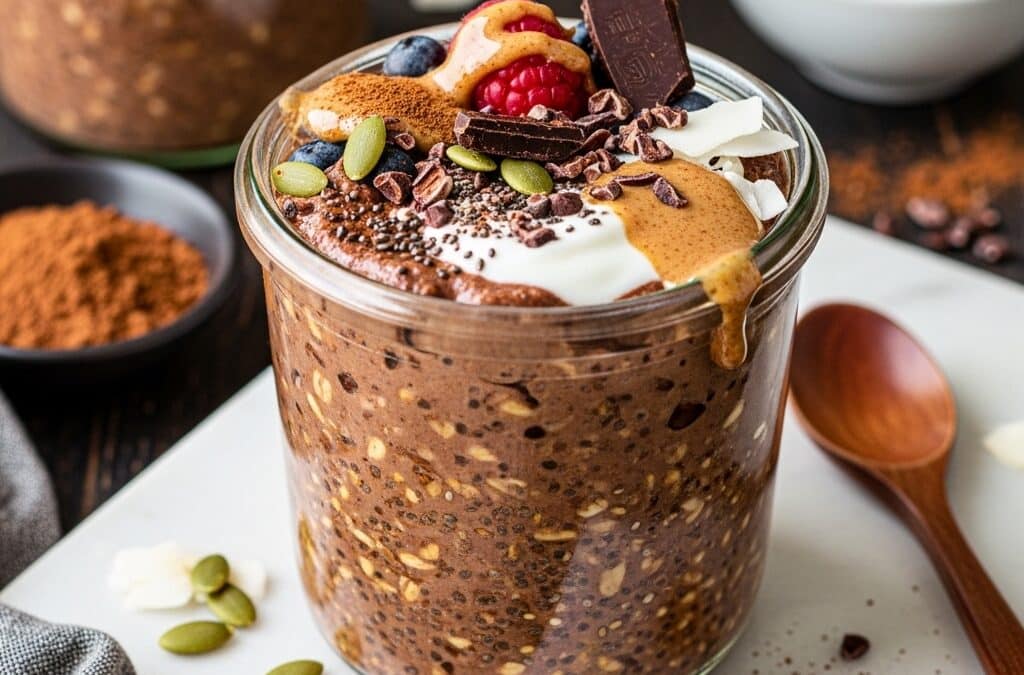 Lion Mane Mushroom Chocolate Overnight Oats