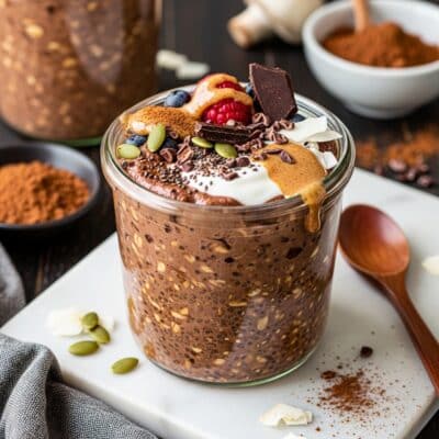 Lion Mane Mushroom Chocolate Overnight Oats
