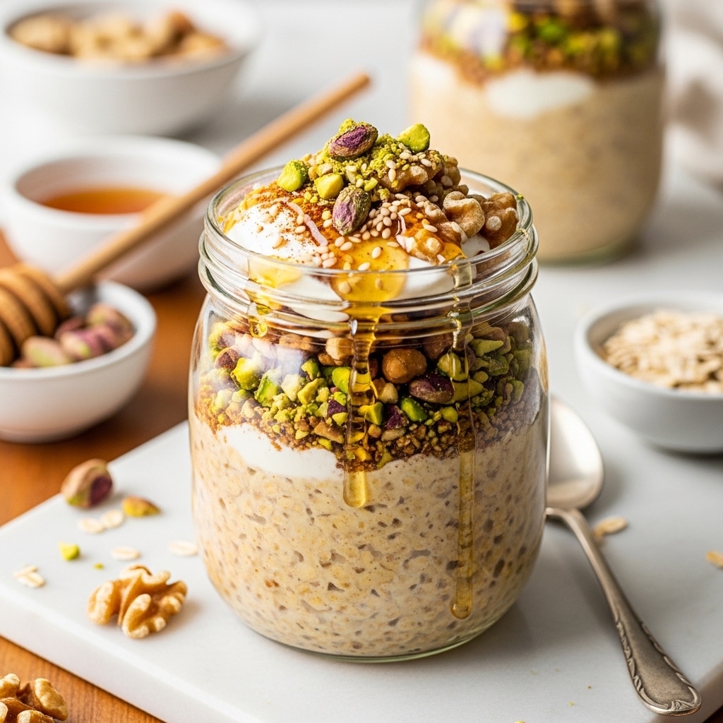 Baklava Inspired Overnight Oats Recipe
