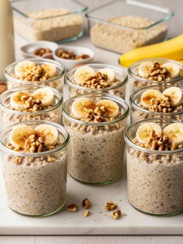 Large Batch Banana Walnut Overnight Oats Recipe