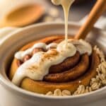 High Protein Cinnamon Roll Overnight Oats