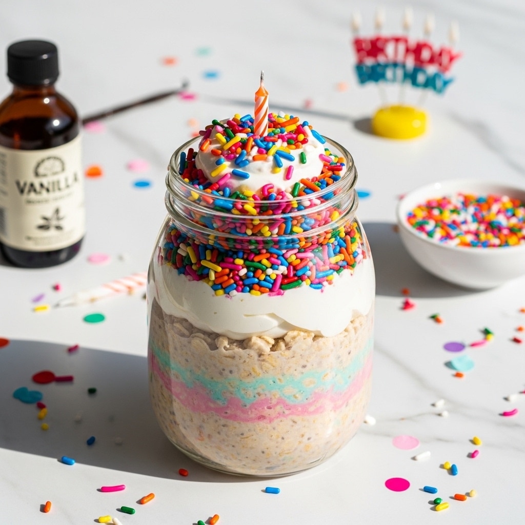 Birthday Cake Overnight Oats Recipe (5 Minutes)