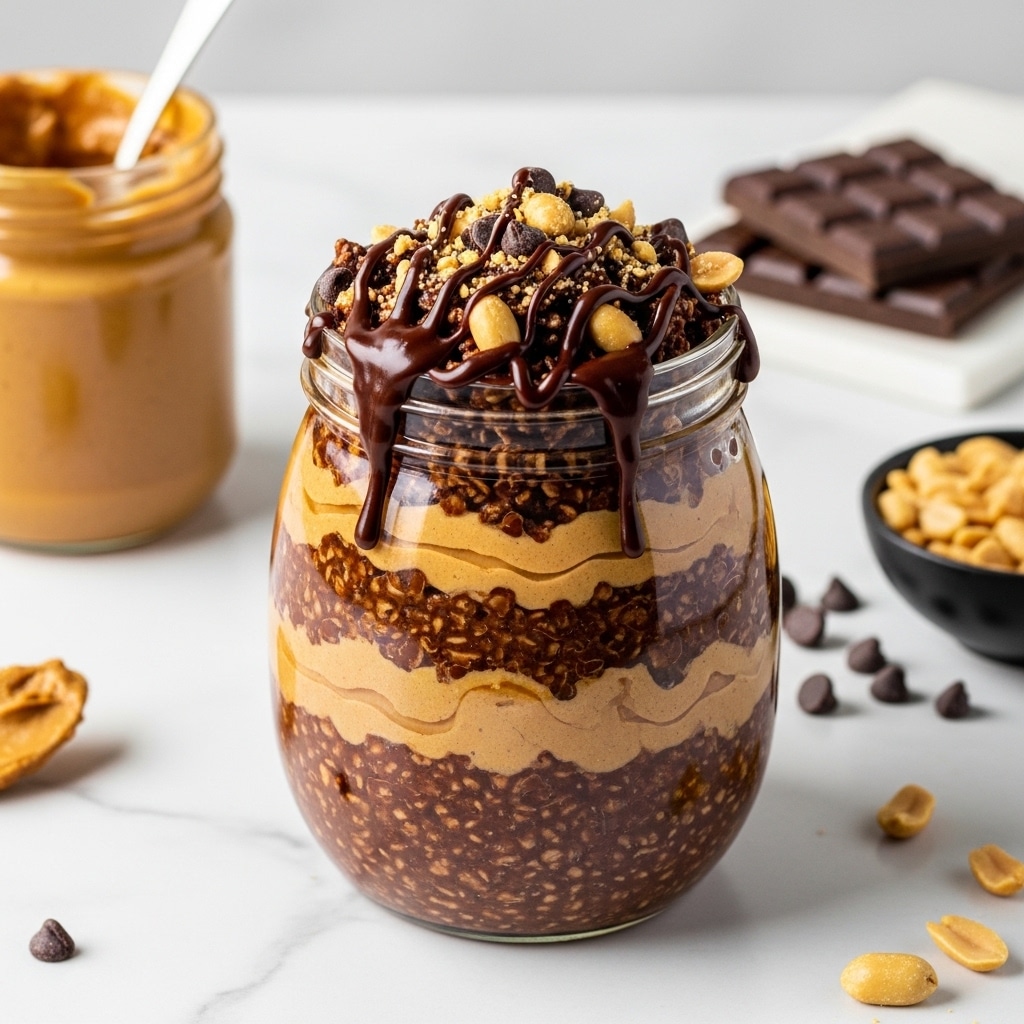 Chocolate Peanut Butter Overnight Oats Recipe
