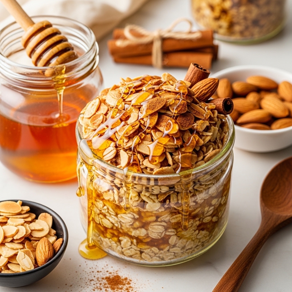 Cinnamon Honey Almond Overnight Oats Recipe