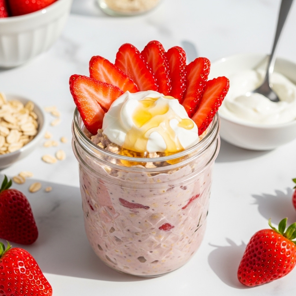 Strawberry Greek Yogurt Overnight Oats Recipe