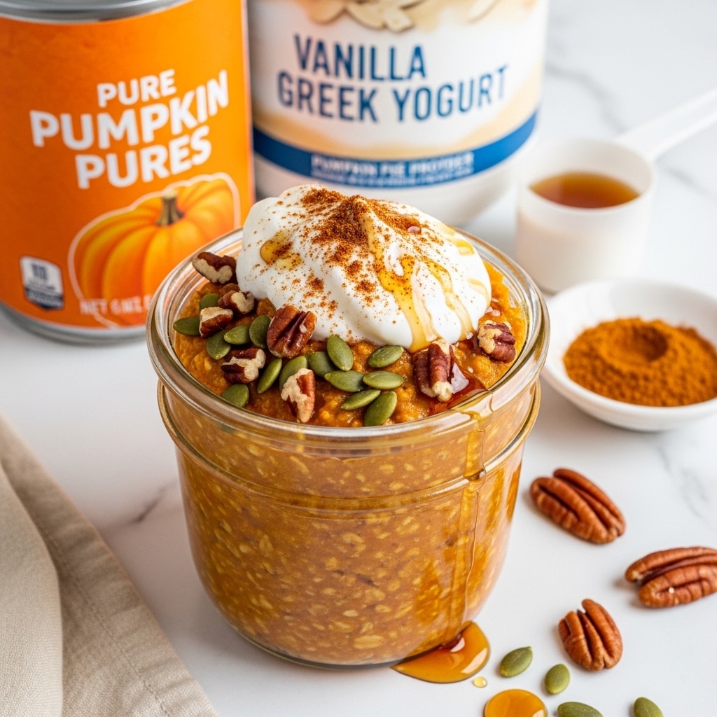 High Protein Pumpkin Overnight Oats Recipe
